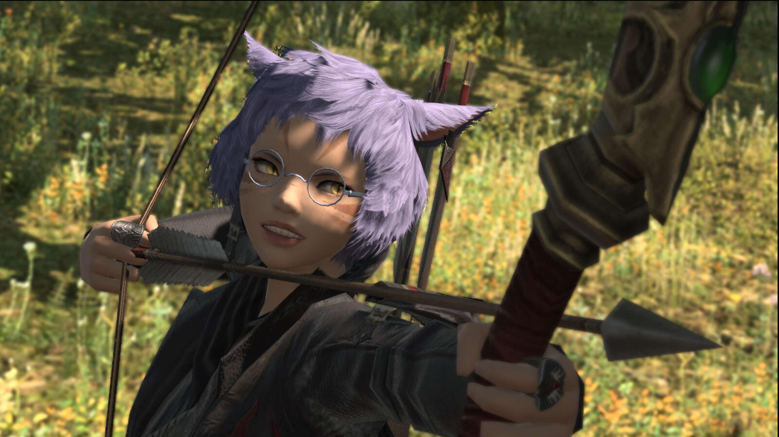 K'anra aiming an arrow.